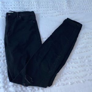 Super skinny high rise black jeans